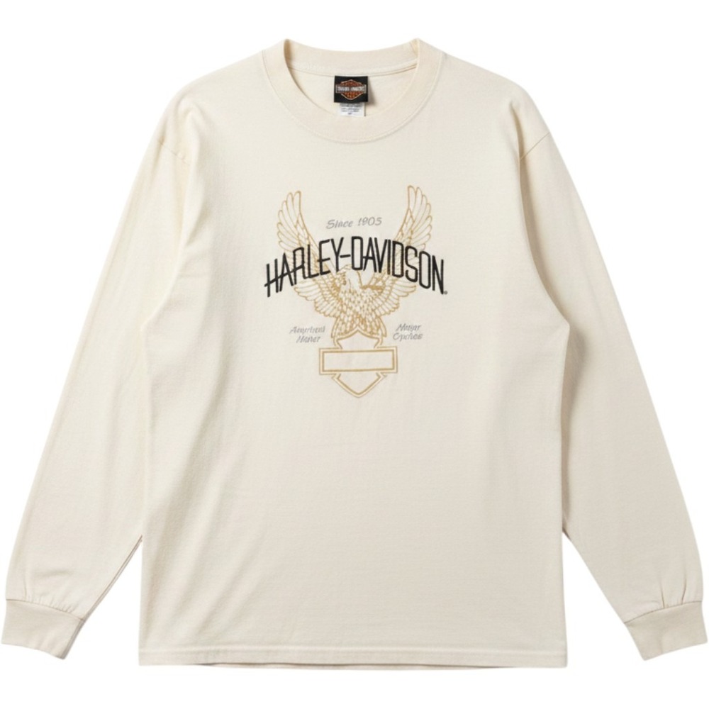 Vintage 1998 Harley Davidson Nashville G&S Long Sleeve Shirt Cream Mens XL USA